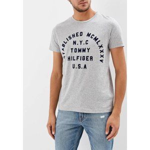 Tommy Hilfiger pánské šedé tričko Stamp